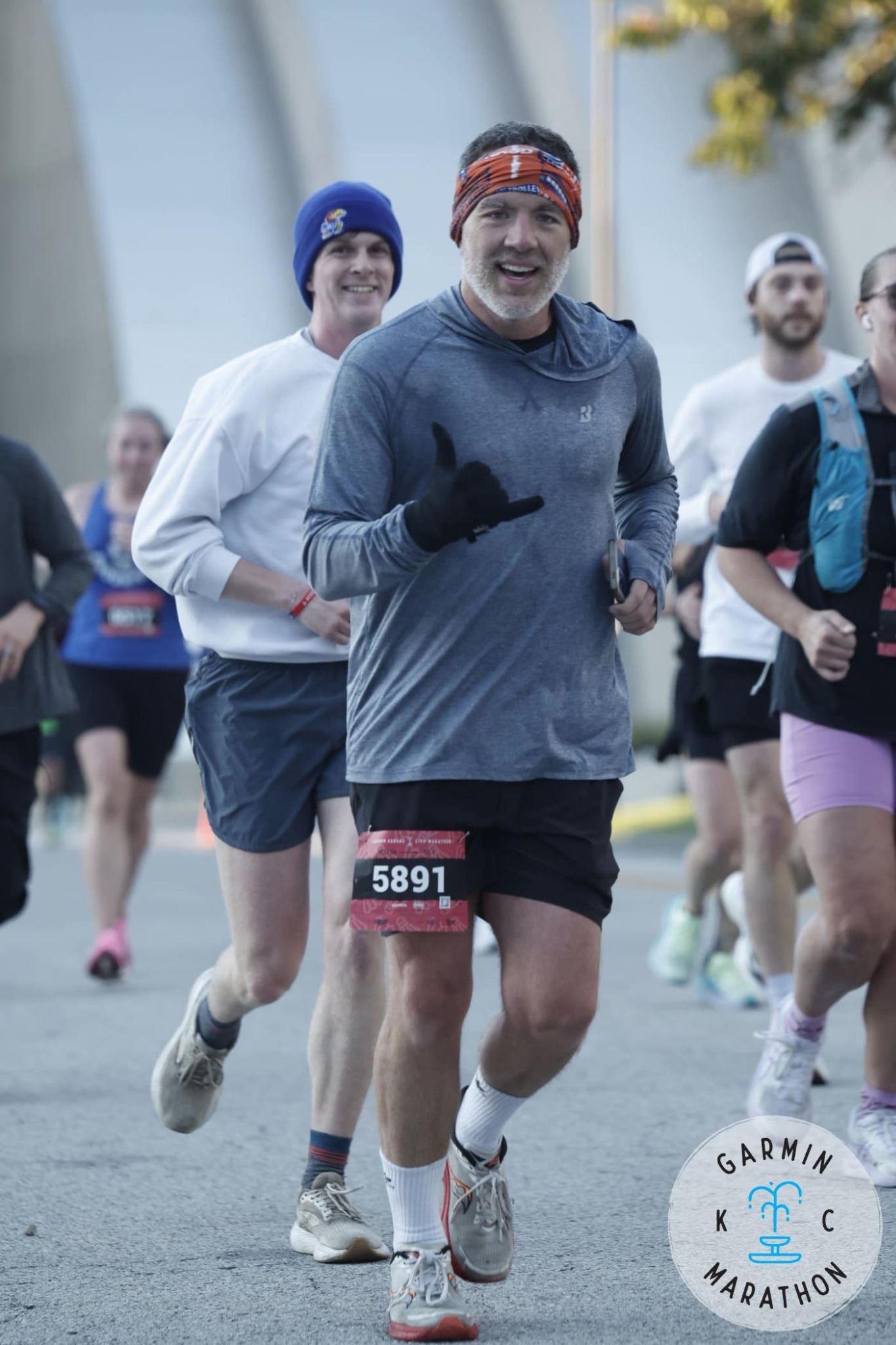 John Biersmith running the Kansas City half marathon.